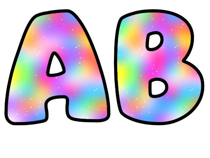 Candy Mesh Gradient Bubble Letters | Patterned Bulletin Board Letters | Classroom Display Pack