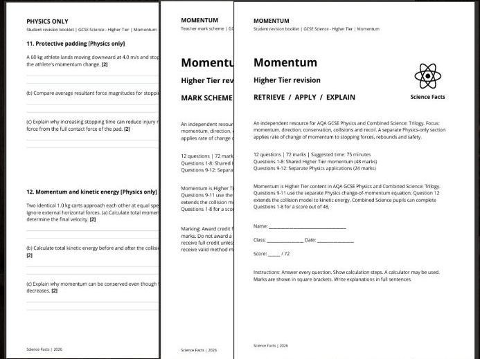 AQA GCSE Physics: Momentum Revision Questions