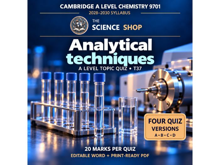 Analytical techniques | Cambridge A Chemistry 9701 | 4 Revision Quizzes