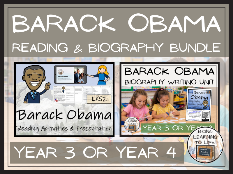 Barack Obama Reading Comprehension & Biography Bundle | LKS2