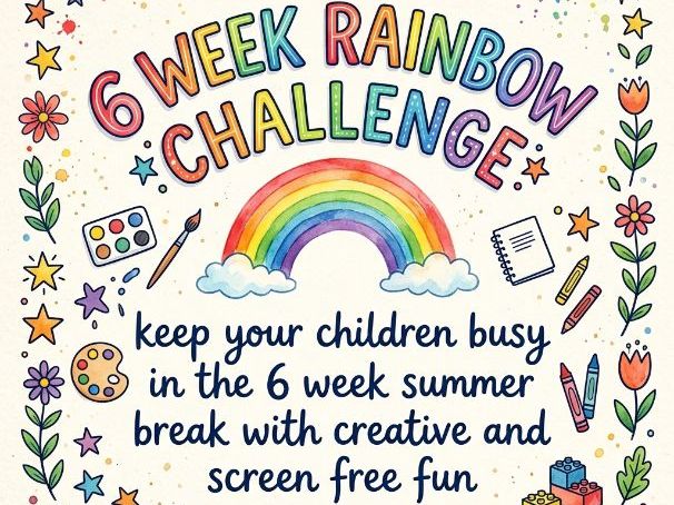 Summer 6 week activity planner (rainbow themed)