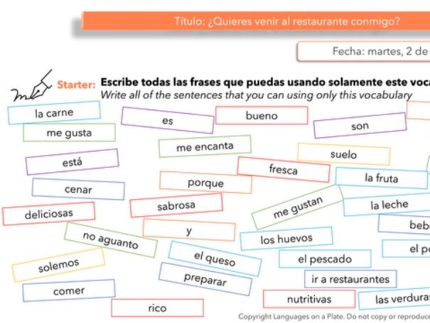 ¿Quieres venir al restaurante conmigo?