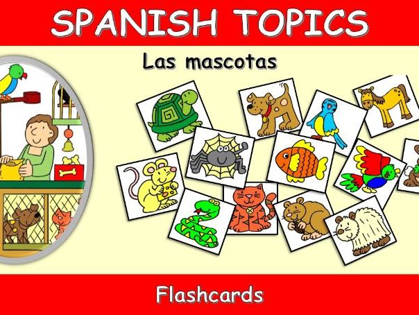 SPANISH TOPICS: LAS MASCOTAS-PETS-FLASHCARDS