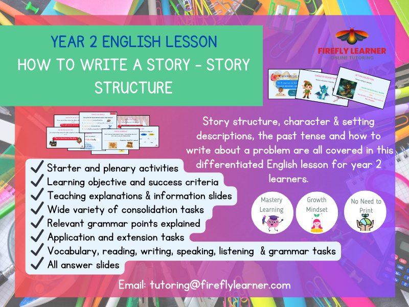 How to write a story - Year 2 lesson complete with all related activities!