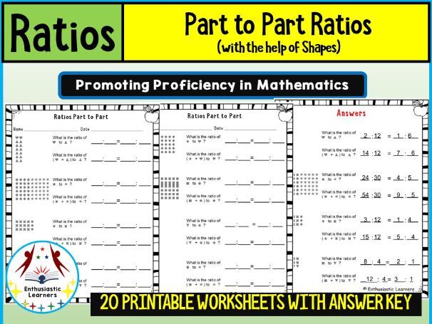 Part-to-Part Ratios with Shapes Worksheets Math