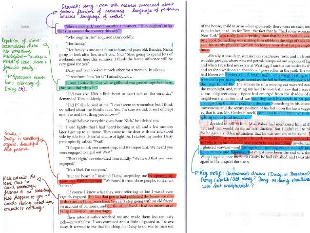 The Great Gatsby – Fully Annotated & Colour-Coded A-Level Text (Edexcel English Literature Focus)