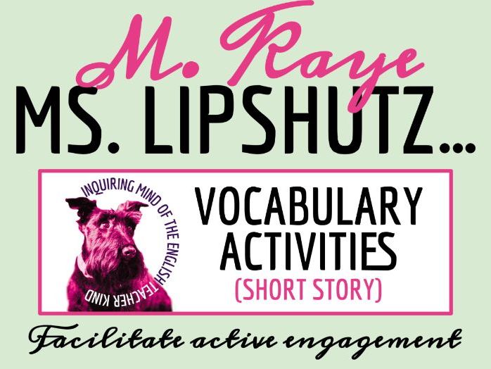 "Ms. Lipshutz and the Goblin" Vocabulary Games | Satire | Valentine's Day Story