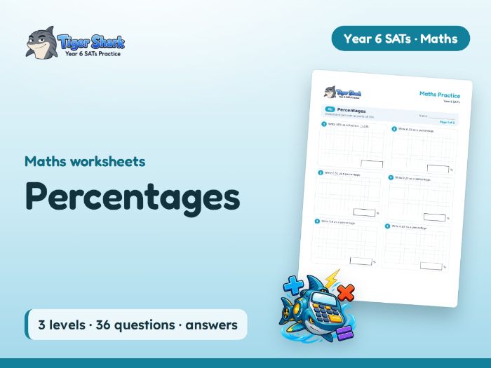 Percentages Worksheets With Answers: Year 6