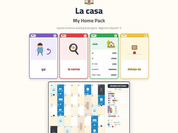 Spanish My Home Sentence-Building Game