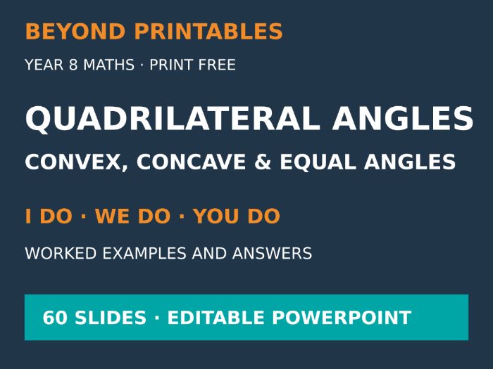 Angles in Quadrilaterals | I Do, We Do, You Do | Year 8 Maths | Print Free