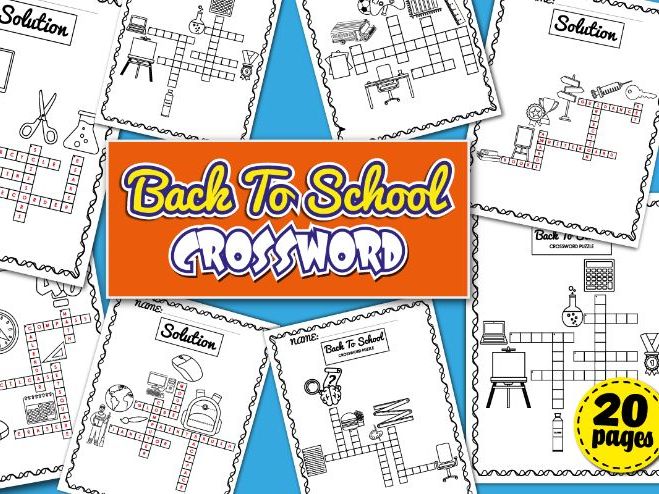 Back To School Crossword Puzzle Book Vocabulary Activities School 
