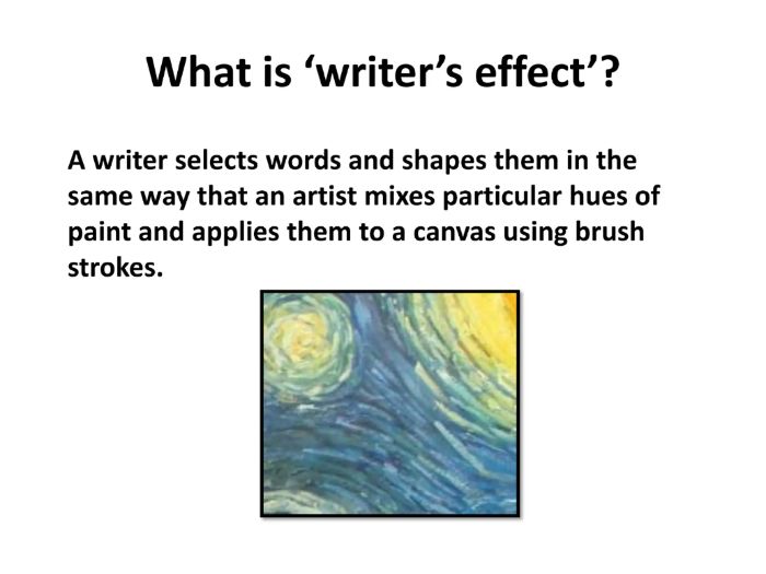 Writer's Effects - Worksheets