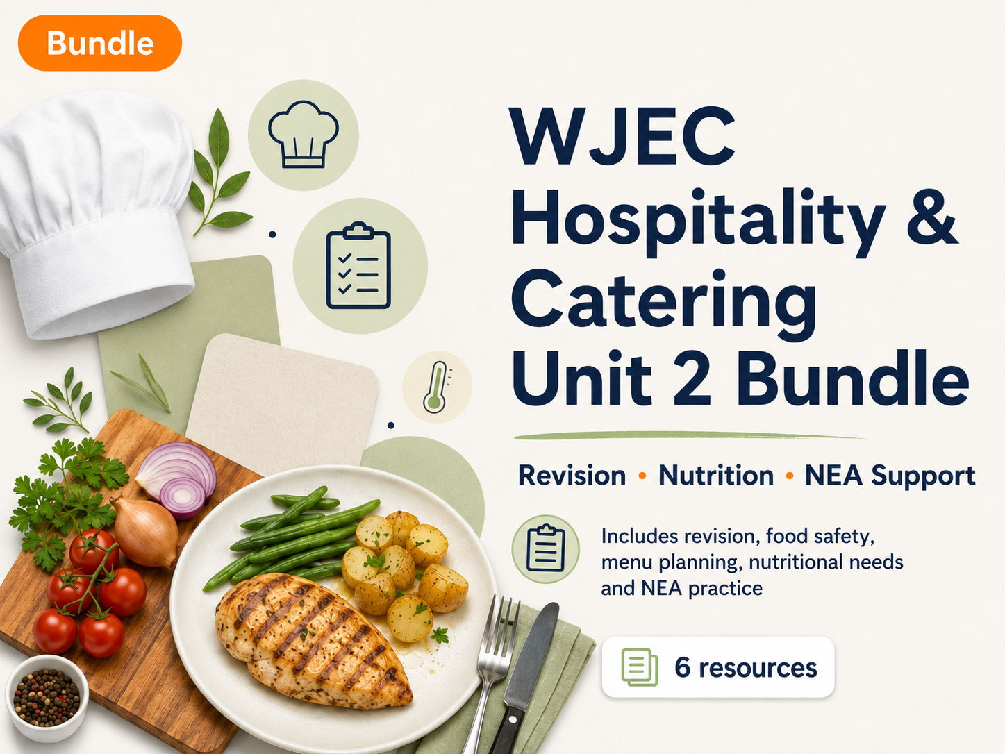 Hospitality & Catering Unit 2 Bundle – Revision, Nutrition & NEA Support