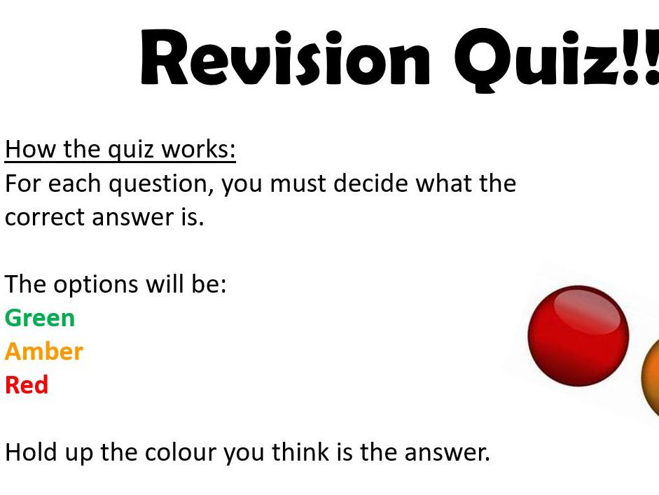 GCSE Christianity Revision quiz - traffic light