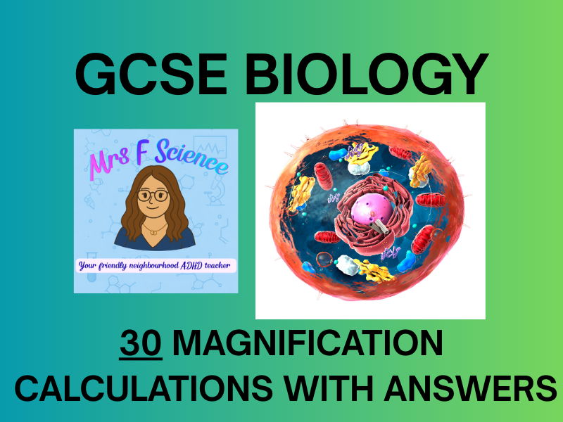 GCSE Biology Magnification Calculations Worksheet | KS4 | AQA