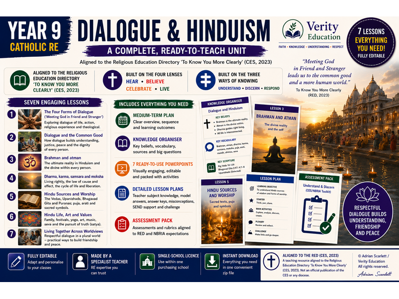 Year 9 Catholic RE: Dialogue & Encounter with Hinduism — Full RED Unit (KS3)