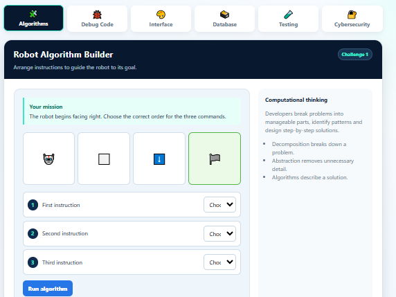 Digital Software Development - Simulator - Suitable for Open Evening