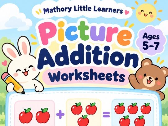 Mathory Little Learners | Picture Addition Worksheets | Ages 5–7