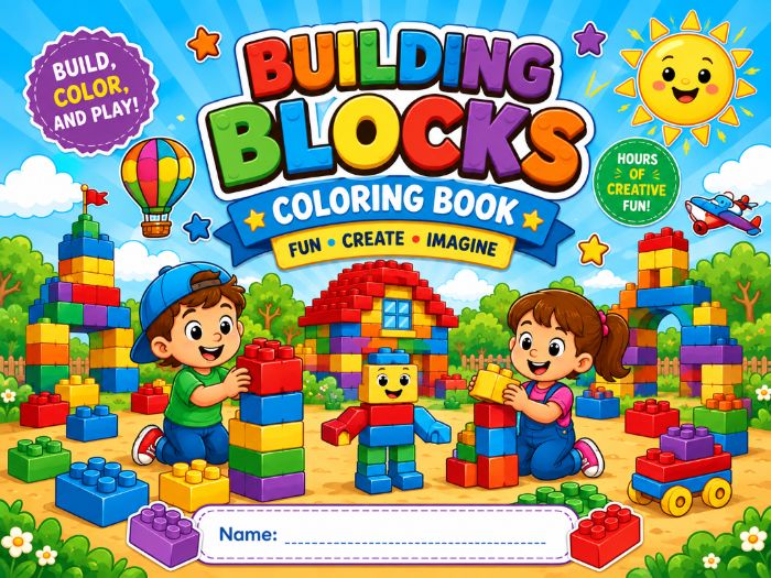 Building Blocks Coloring Pages | Creative Construction Activities | Kindergarten–3rd Grade