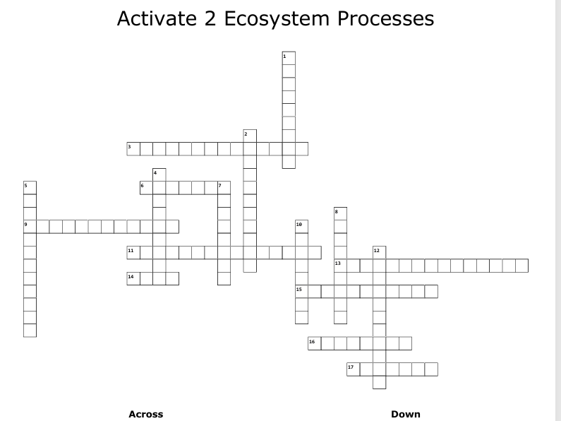 Revision Crosswords for Activate 2 topics with answers