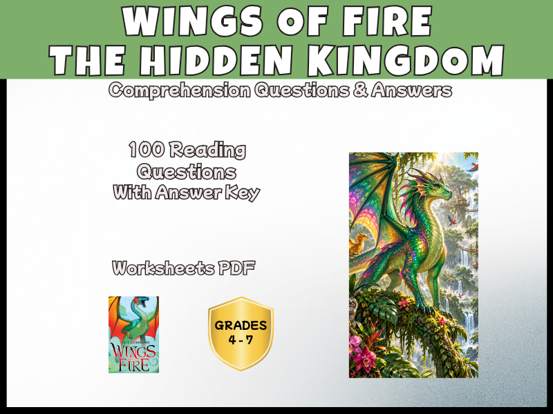 Wings of Fire The Hidden Kingdom Reading Comprehension Questions | KS2 KS3 Novel Study Years 5-8