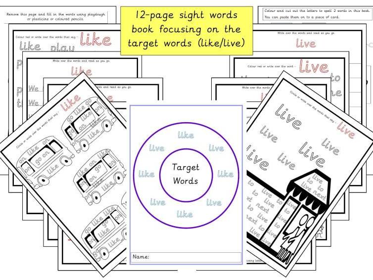 Target Words (live like) Teaching Resources