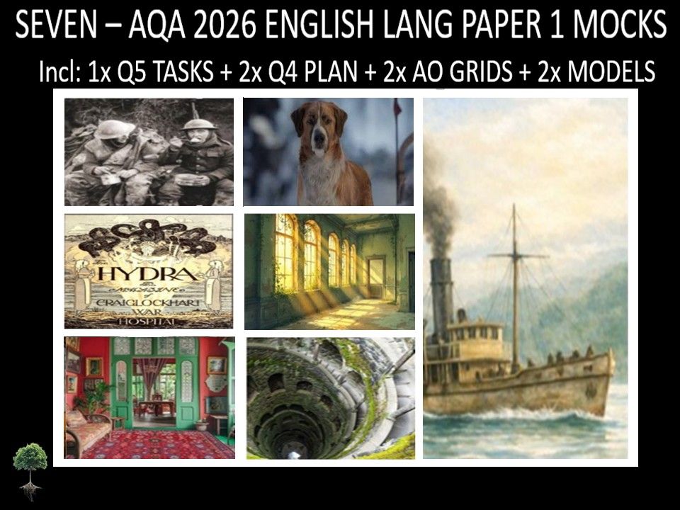 SEVEN - AQA PAPER 1 | 2026 FULL MOCKS | Q5 TASKS | Q4 PLAN | AO GRIDS | MODELS