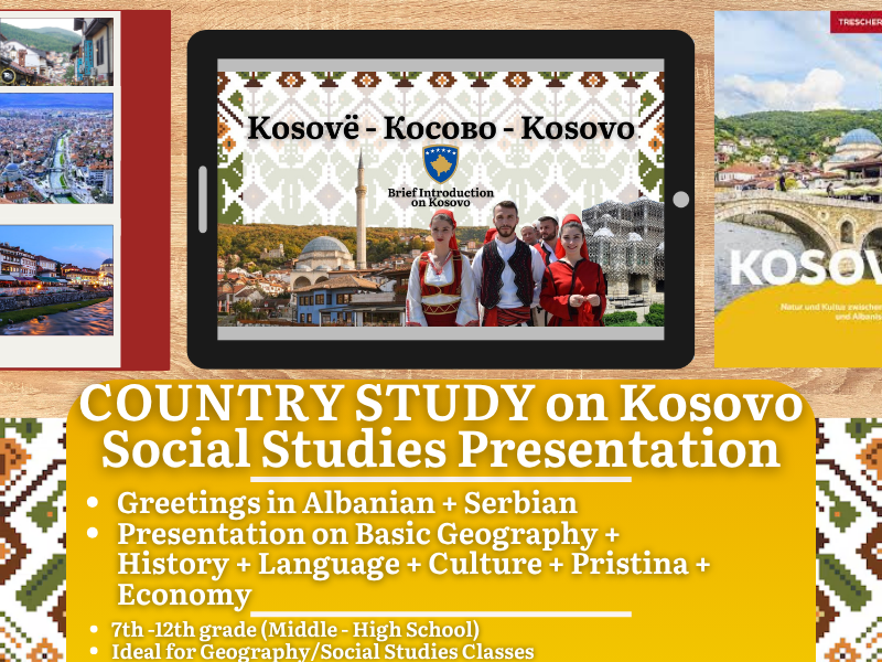 Kosovo Country Study - Geography + Social Studies Presentation - Balkans