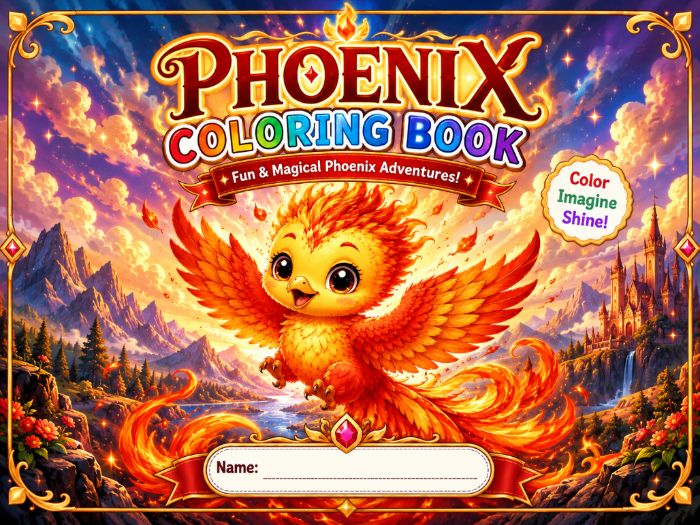 Phoenix Coloring Book for Kids | Kindergarten–Grade 3
