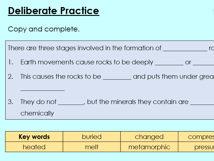 Metamorphic rocks - KS3 Activate lesson