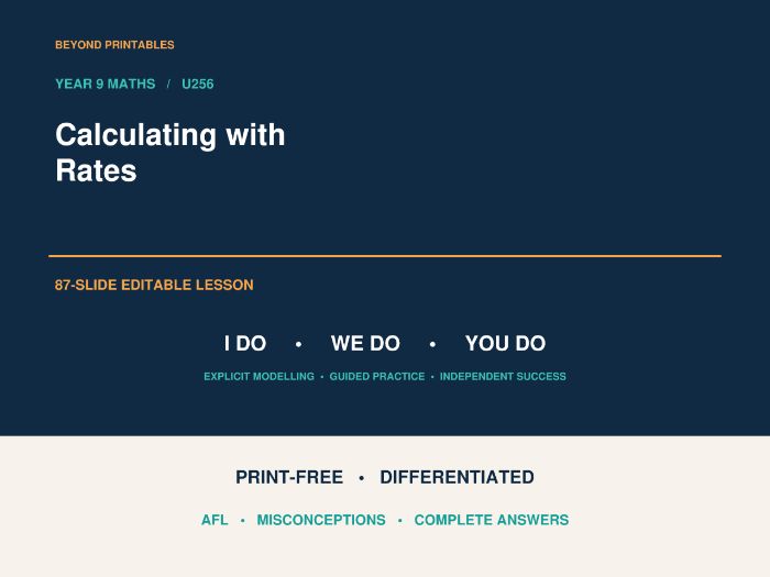 Calculating with Rates | Year 9 Maths | Differentiated PowerPoint with Answers
