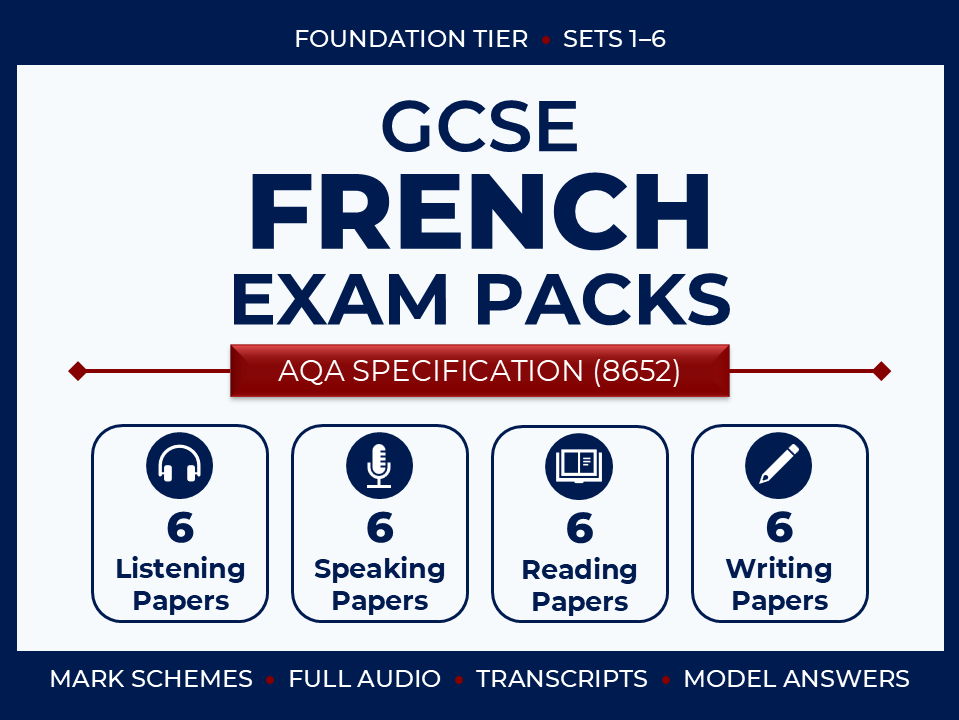AQA GCSE French (2026) – Complete Foundation Exam Pack Bundle