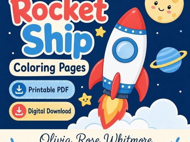 Rocket Ship Coloring Pages | Rocket Ship Coloring Pages | Printable PDF | Digital Download