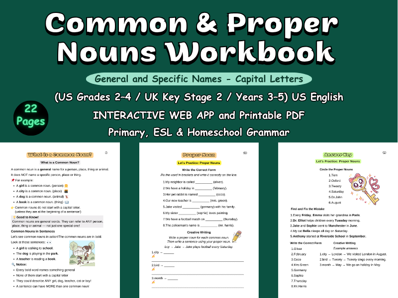 Common & Proper Nouns: Gr 2-4 / KS2