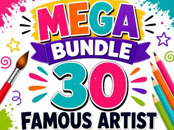 30 Famous Artist Cover Worksheets | KS3 Art Cover Lessons Mega Bundle | No Prep Art Activities |
