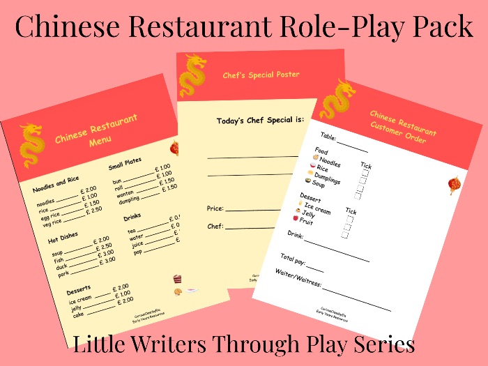 Chinese Restaurant Role Play Writing EYFS