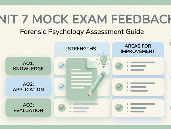 Unit 7 Forensic Psychology Mock Exam Feedback Sheet (Matrix Style)