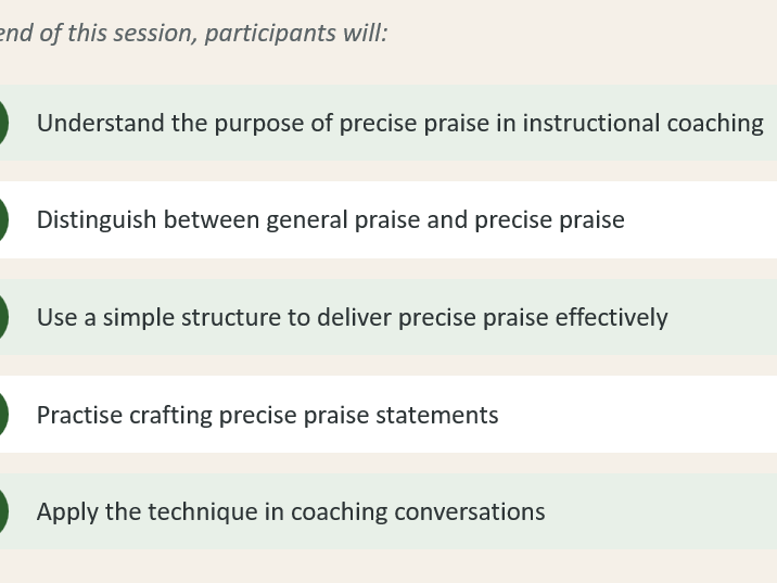 Giving Precise Praise - Responsive Instructional Coaching Micro-CPD