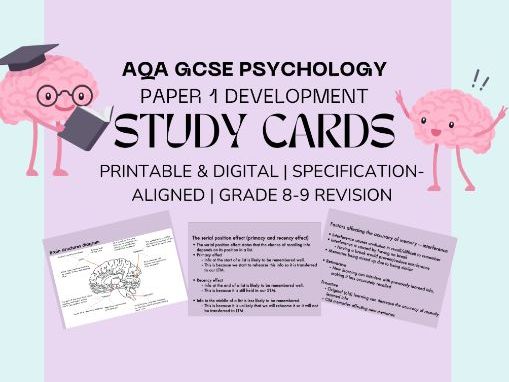 AQA GCSE Psychology – Development Study Cards