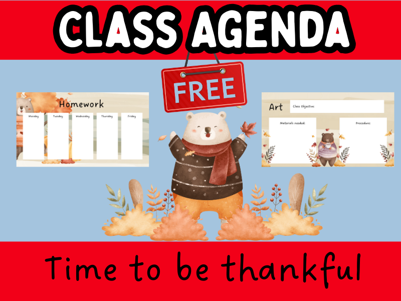 Autumn/Thanksgiving Themed Class Agenda & Planner (FREE Resource)