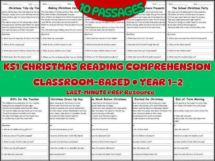 KS1 Christmas Reading Comprehension Passages
