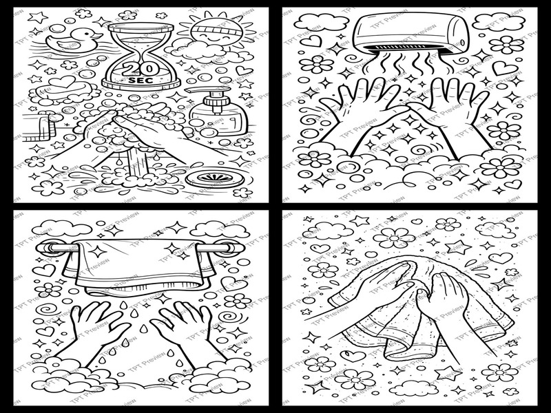 Hand Washing Coloring Pages | 31 Printable Hygiene Coloring Sheets for Kids