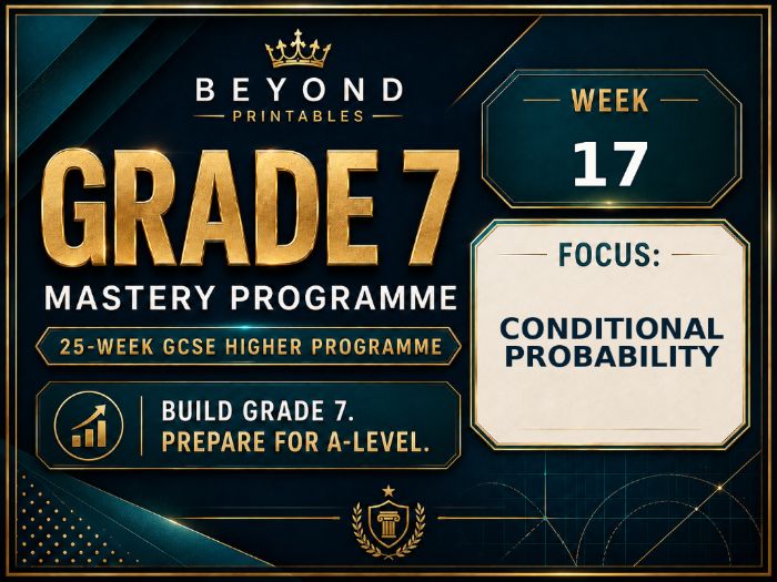 Grade 7 GCSE Higher Maths Week 17: Conditional Probability | Mastery Retrieval Practice Pack