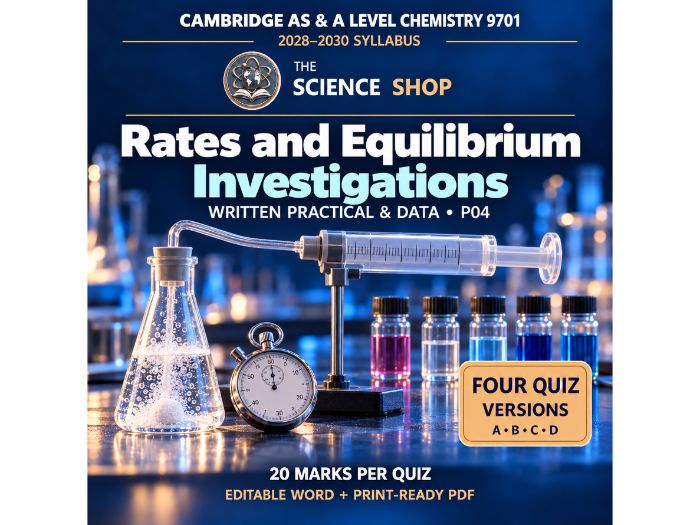 Rates and Equilibrium Investigations | Cambridge AS & A Chemistry 9701 | 4 Revision Quizzes