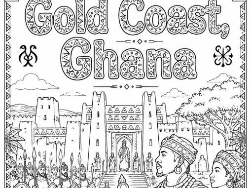 Gold Coast, Ghana West African Kingdom Colouring Page
