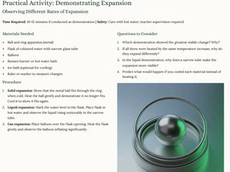 iGCSE Physics - 2.2.1 Thermal expansion of solids, liquids and gases SUPPLEMENT