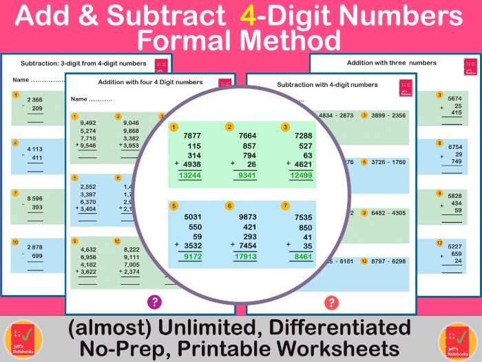 Add  & subtract 4-digit numbers - Formal Method