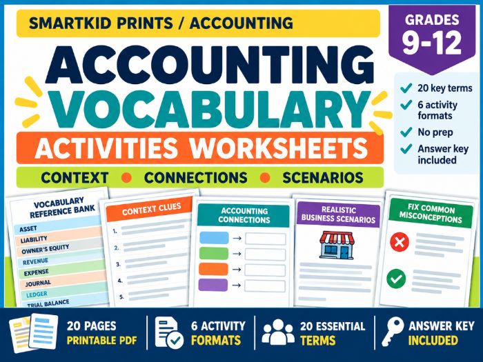 Accounting Vocabulary Activities Worksheets