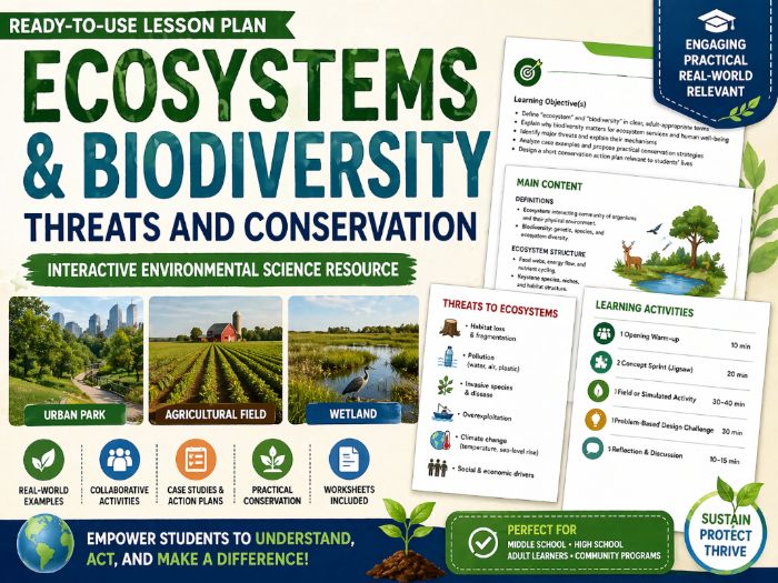Ecosystems & Biodiversity: Threats and Conservation Lesson Plan | Interactive Environmental Science