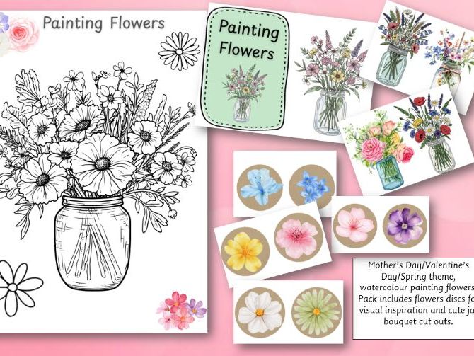 Valentine's Mother's Day Spring Flower Painting